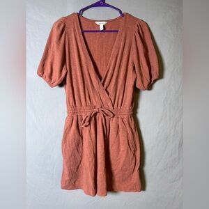 Nine West Terracotta Wrap Mini Dress
